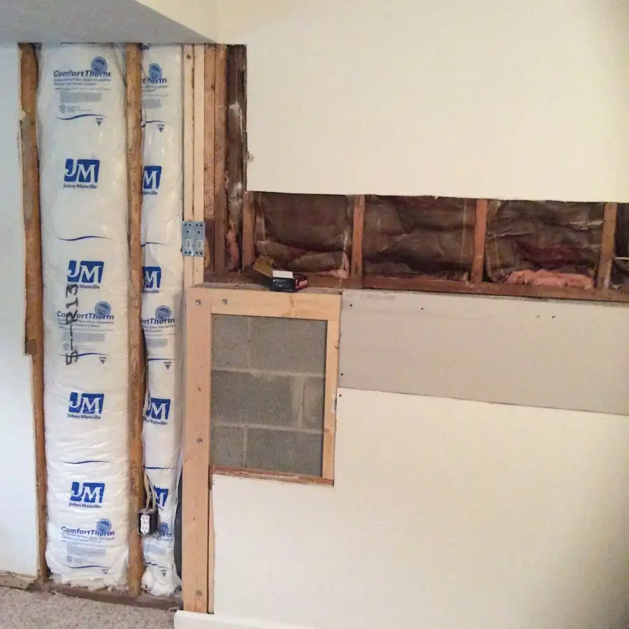 Wall insulation replacement during Structural Drying in Charlottesville